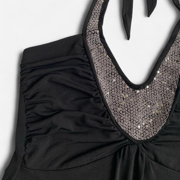 Y2K black beaded halter top - Picture 4 of 8